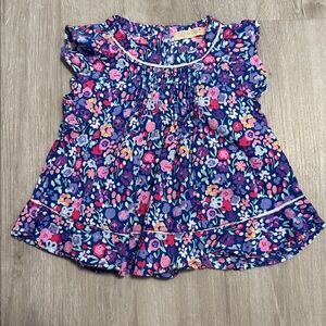 Lily & Dan Floral Ruffle Sleeve Top